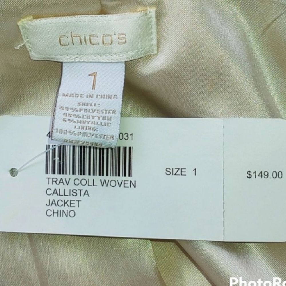 Chico's Pearl Silver Trench Coat - Picture 9 of 9